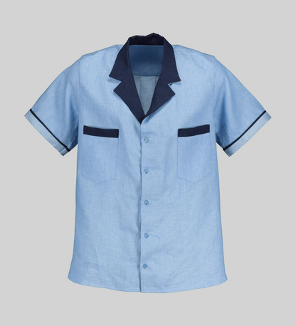 Men's Linen Short Sleeve Lapel Shirt