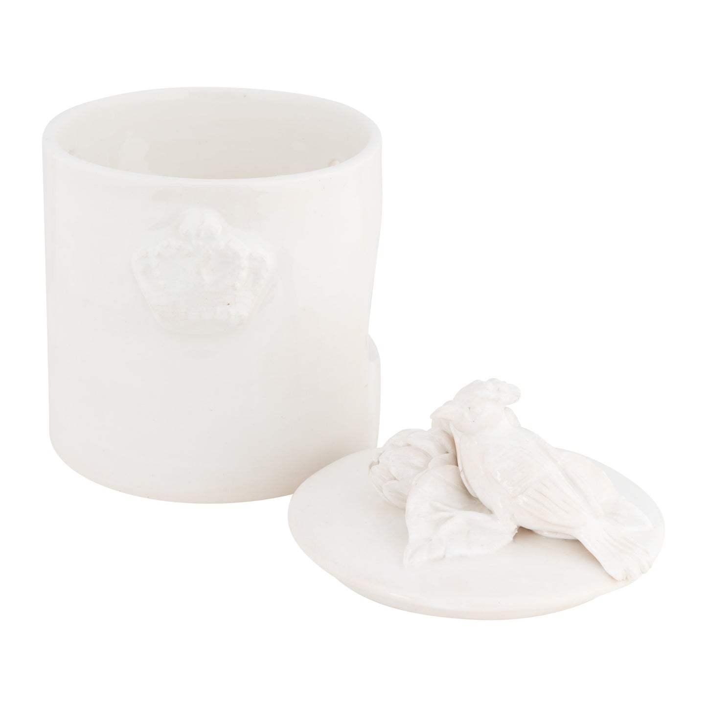 White Candle Holder with Lid Set