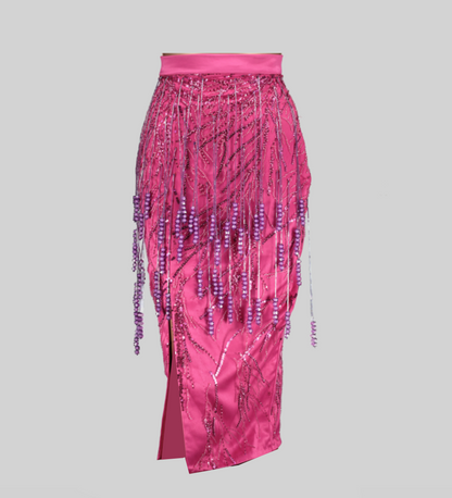 Electric pin pencil skirt