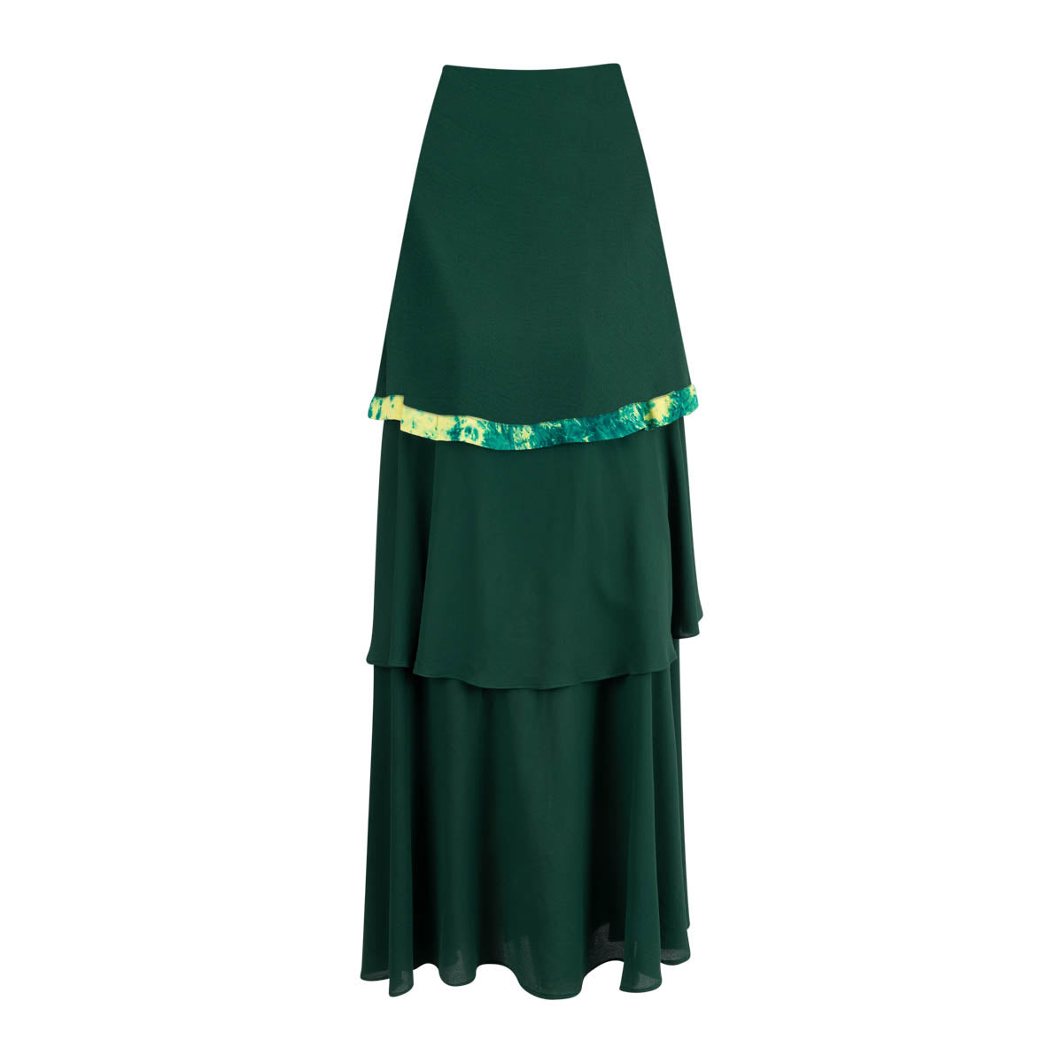 Green Salsa Maxi Ruffle Skirt
