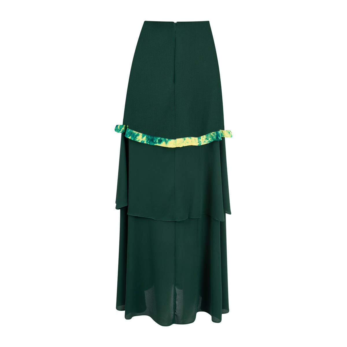 Green Salsa Maxi Ruffle Skirt