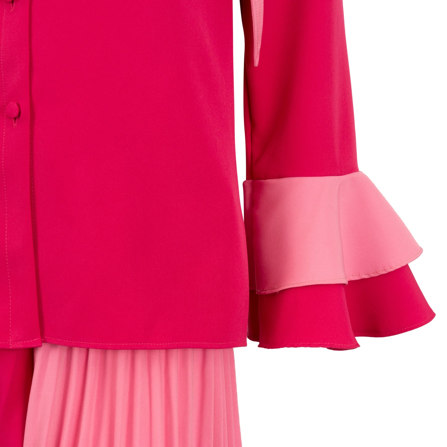Pink Shirt and Pleated Skirt Set